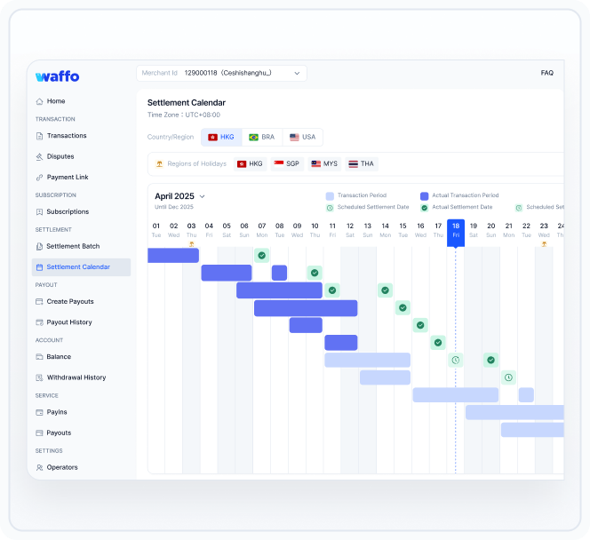 Settlement Calendar Dashboard